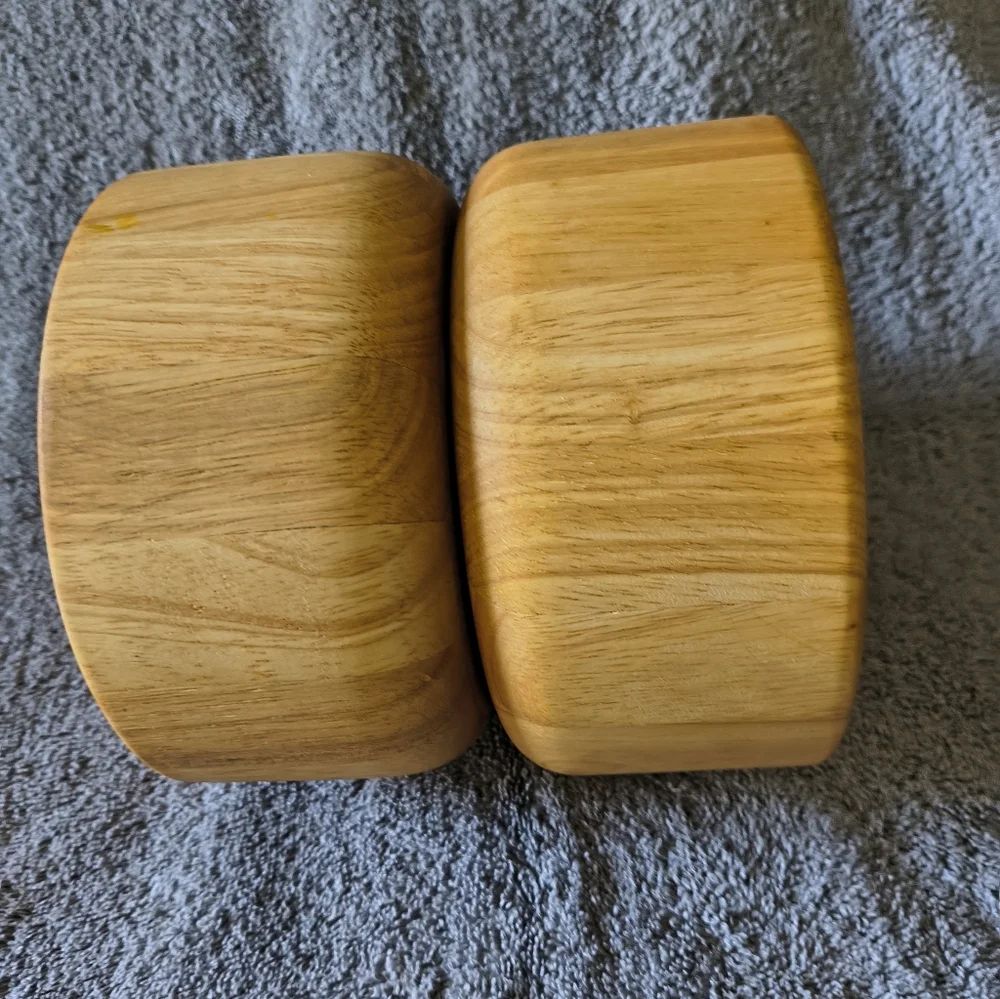 Dansk International Designs Set of 2 Wood Bowls Minimalist Salad All Occasions